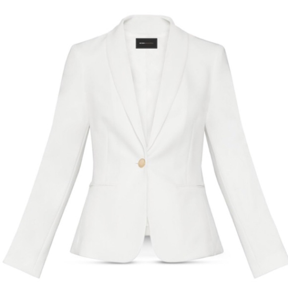 BCBG Shawl Collar White Blazer